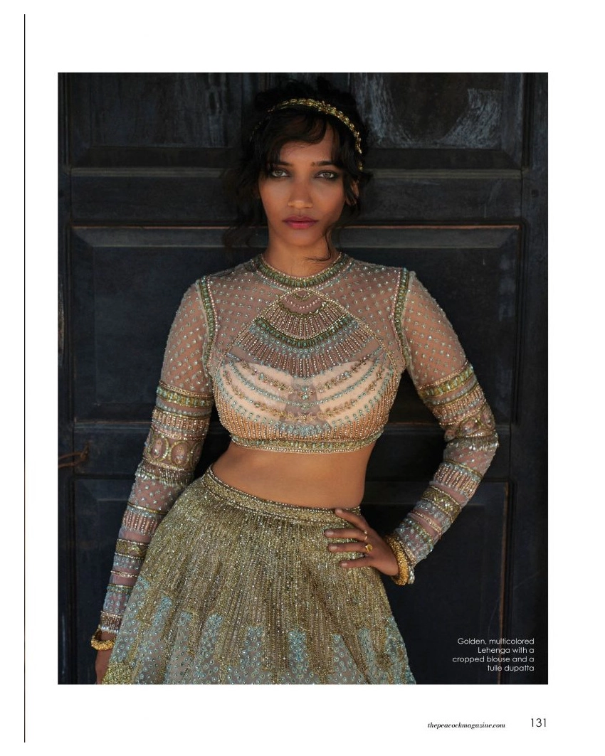 Golden, Multicolored Lehenga Set