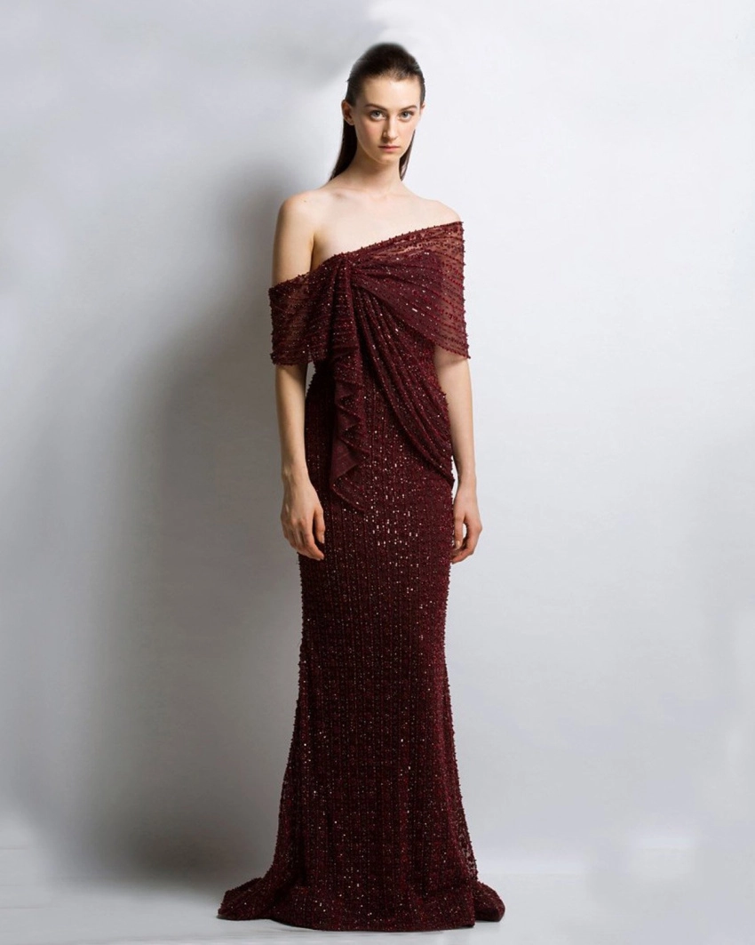 Buy Diana Ivory Sequin Hand Embroidered Gown - Falguni Shane Peacock