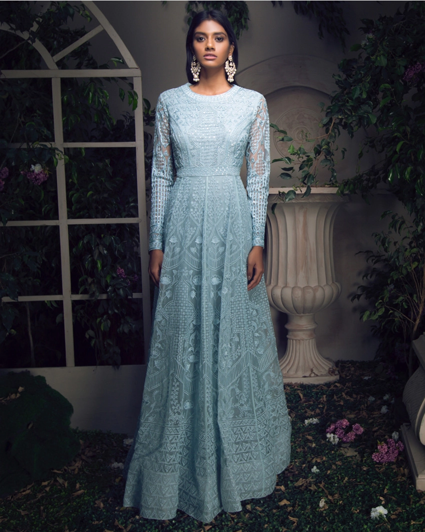 Buy Joanne Bleached embroidered Anarkali Set - Falguni Shane Peacock