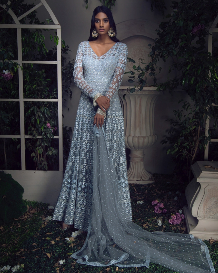 Buy Michelle Skylight Anarkali Set - Falguni Shane Peacock