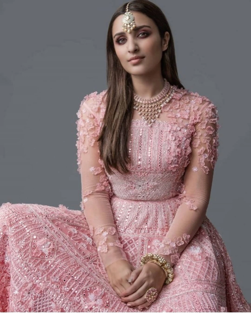 Parineeti Chopra Pink Embroidered Lehenga Set