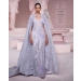 Julianne Misty Lilac Corset Gown with Crystal Embellishments & Floral Cape