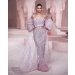 Marianna Light Mauve Sleeveless Fitted Gown with Silver Embroidery