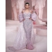 Marianna Light Mauve Sleeveless Fitted Gown with Silver Embroidery