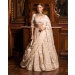 Evelyn Faded Beige-based Ivory Lehenga Set With Ivory Threadwork