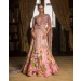 Martine Pink & Silver Lehenga Set With Bird And Garden Embroidery