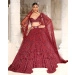 Kamilah Lehenga Set Pompeian Red Floral Architectural Motifs