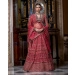 Freya Fiery Red Lehenga Set With Golden Floral Embroidery