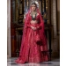 Rochelle Pompeian Red Lehenga Set With Golden Chrome Applique Details