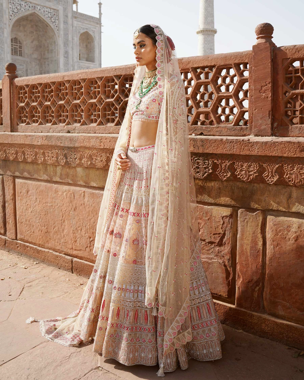 Phoebe Antique White-based, Multicoloured Lehenga Set