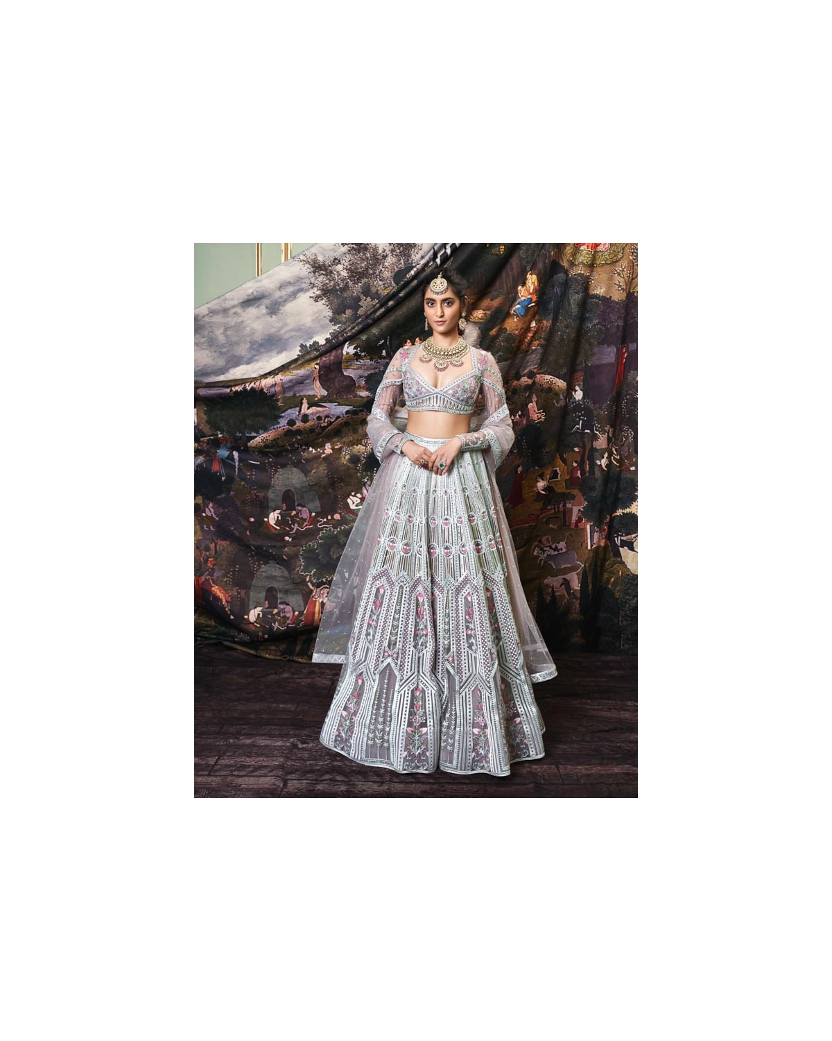 Serena Mauve Tulle Lehenga Set