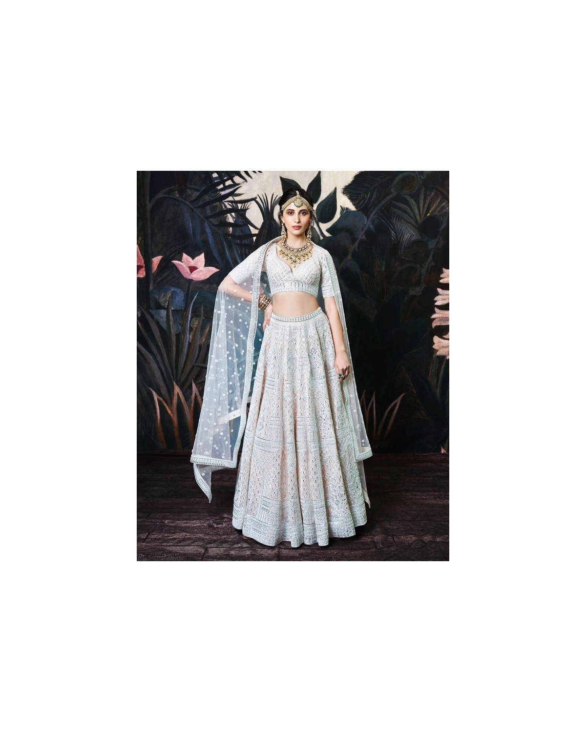 Alessandra Peach Georgette Lehenga Set