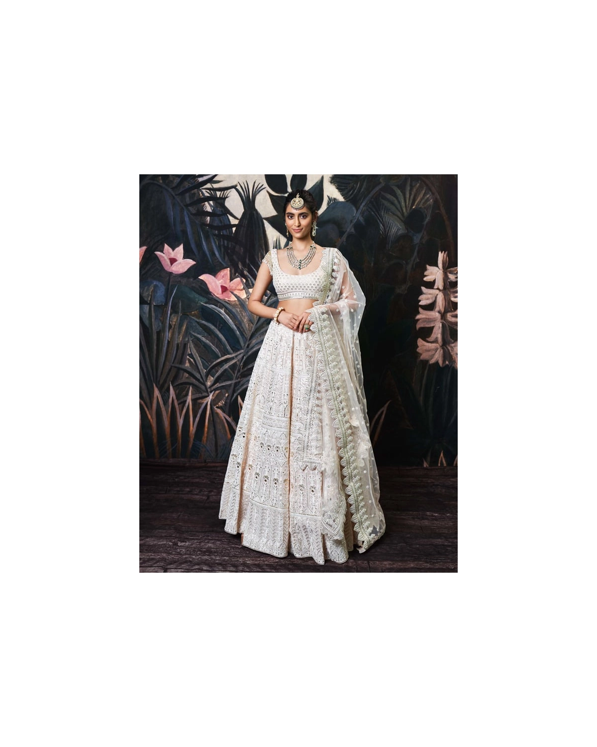 Charlize Ivory Georgette Lehenga Set