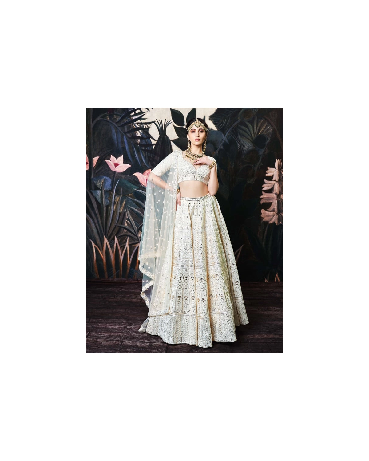 Kenzie Light Beige Georgette Lehenga Set