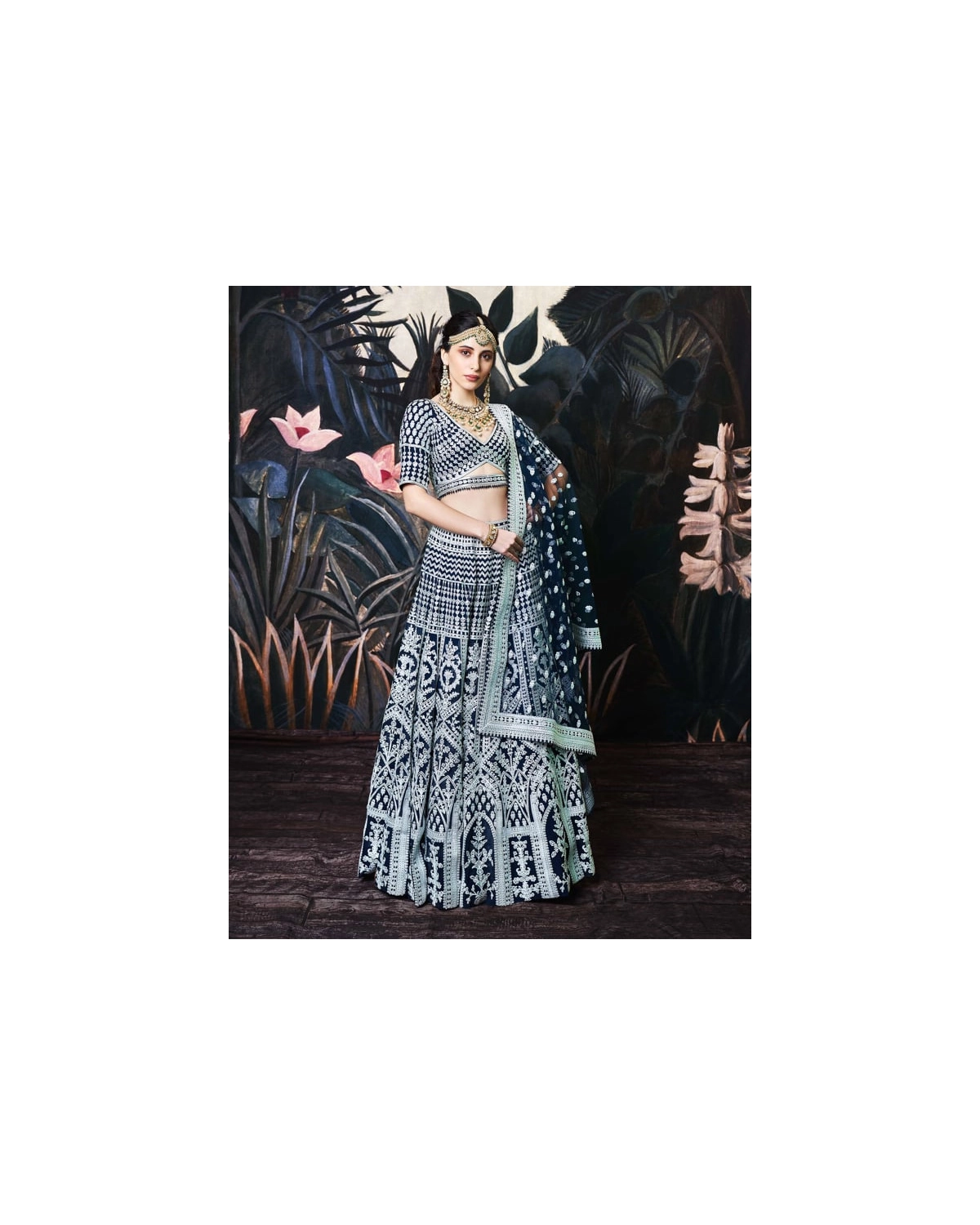 Lucy Deep Blue Georgette Lehenga Set