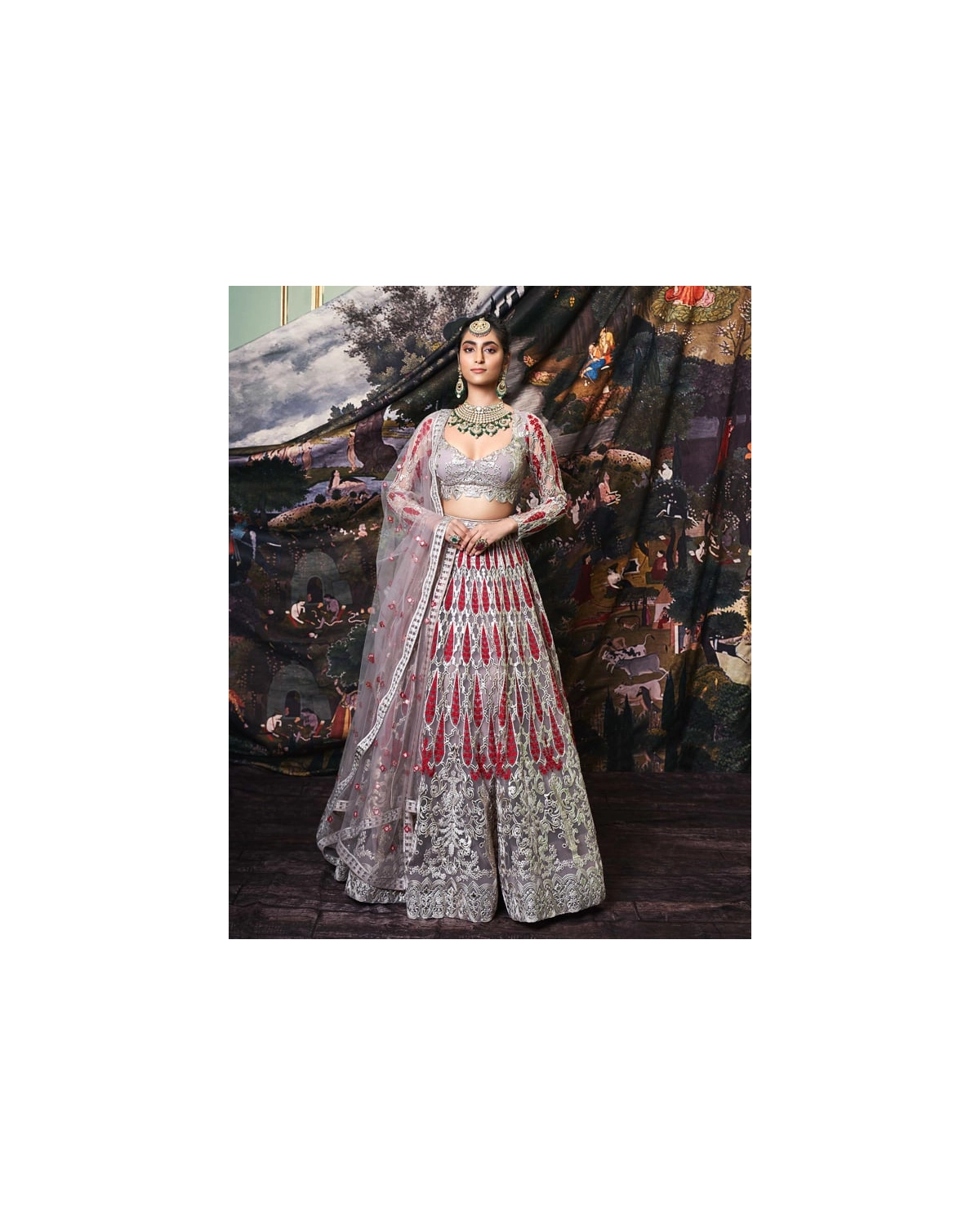 Daphne Mauve Tulle Lehenga Set