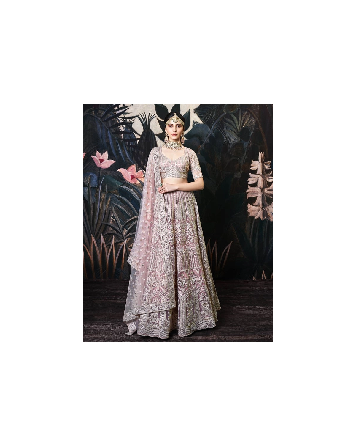 Sharon Blush Pink Tulle Lehenga Set