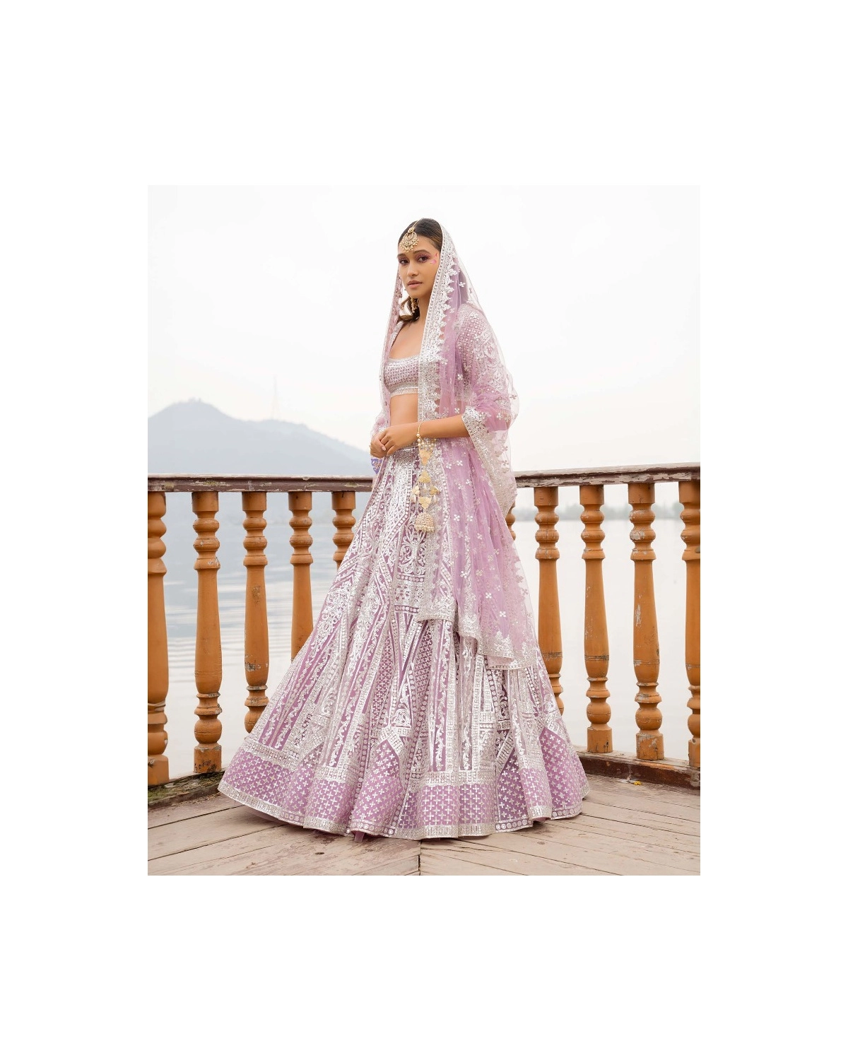 Angie Mulberry Purple Lehenga Set With Chrome Applique