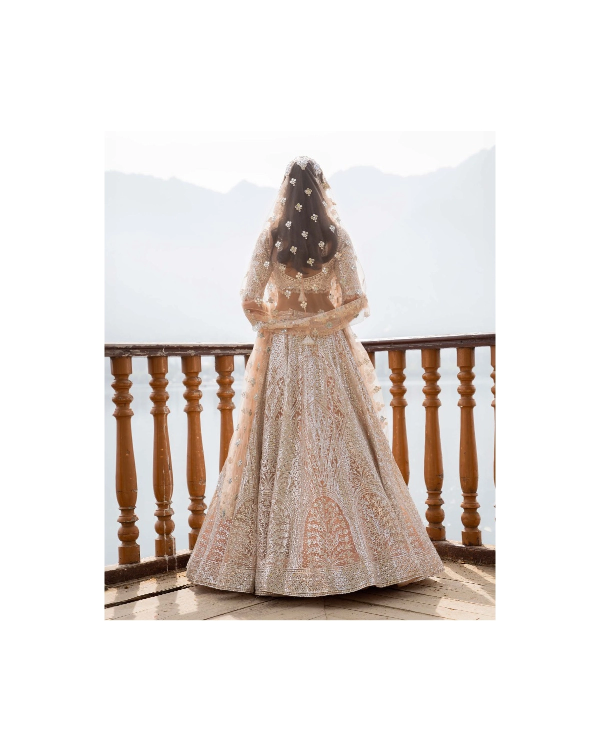 Anika Light Mocha Lehenga Set With Traditional Motifs
