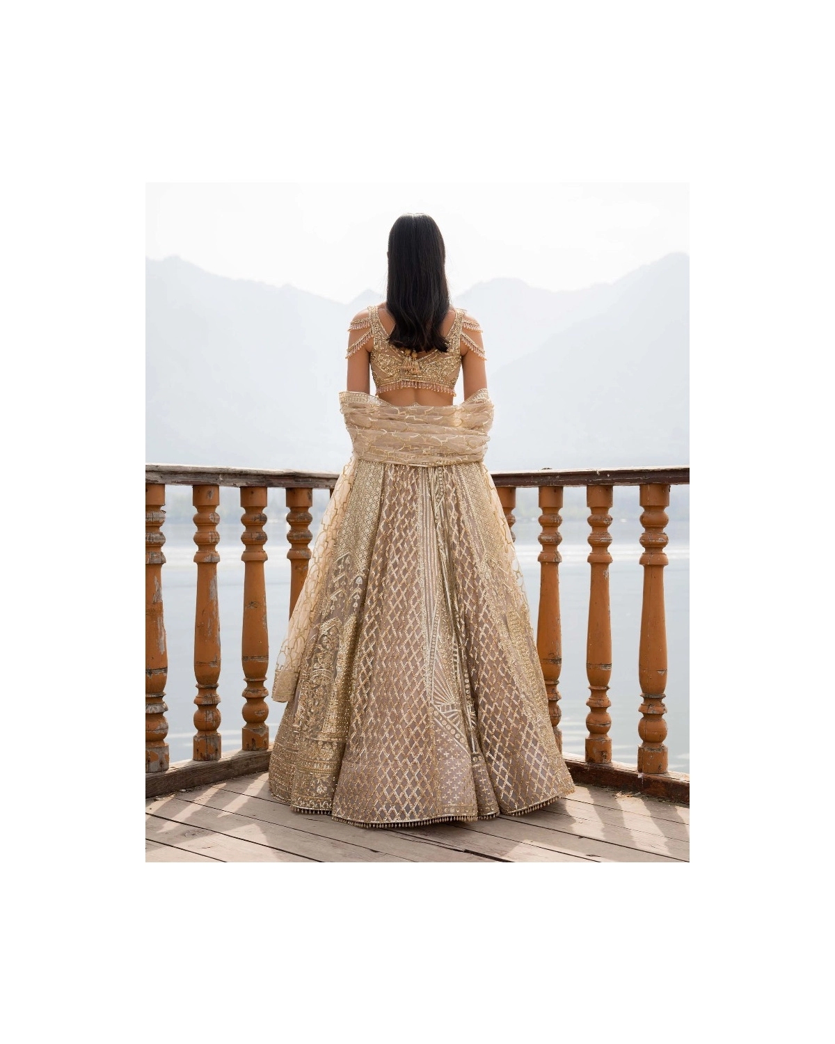 Ally Light Beige Lehenga Set With Geometric Motifs