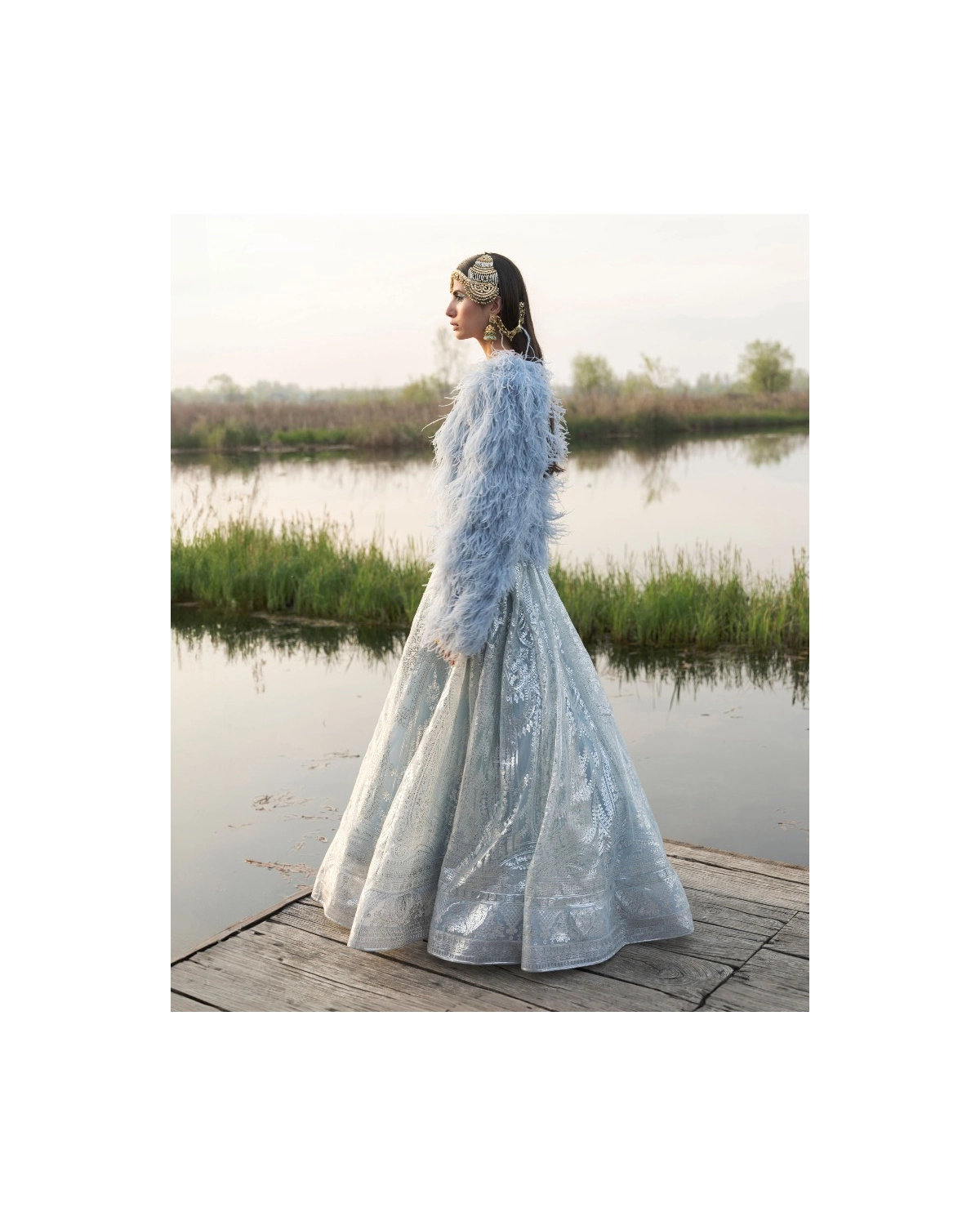 Ainsley Baby Blue Lehenga Set With Traditional Motifs