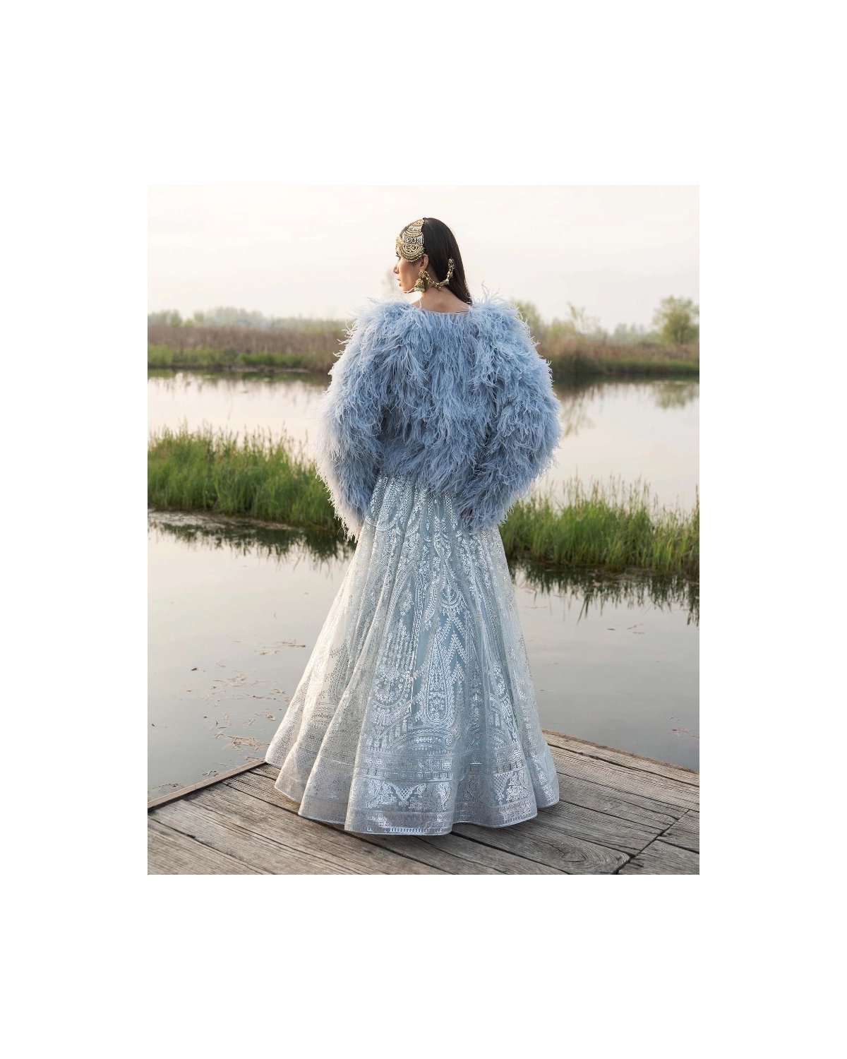 Ainsley Baby Blue Lehenga Set With Traditional Motifs