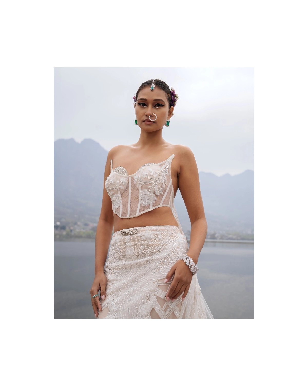 Cassandra Ivory Lehenga Set With Intricate Floral Motifs