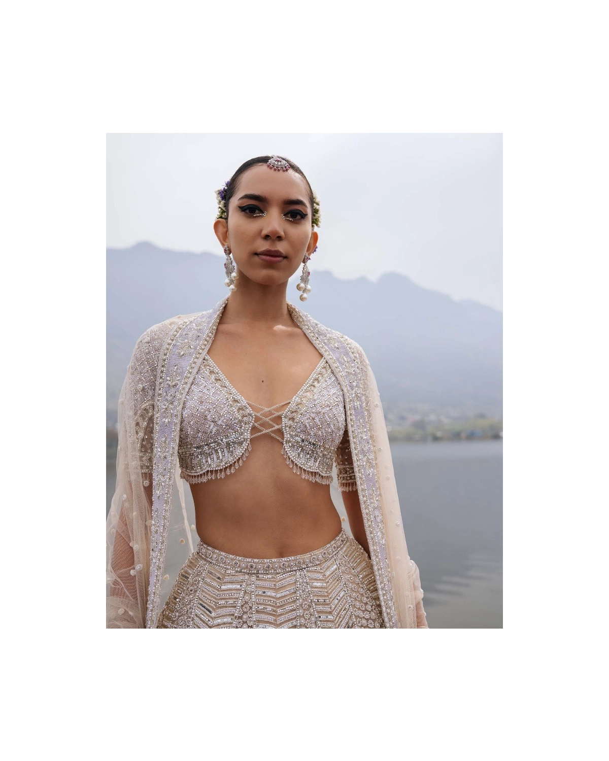 Coralina Ivory Lehenga Set With Intricate Threadwork