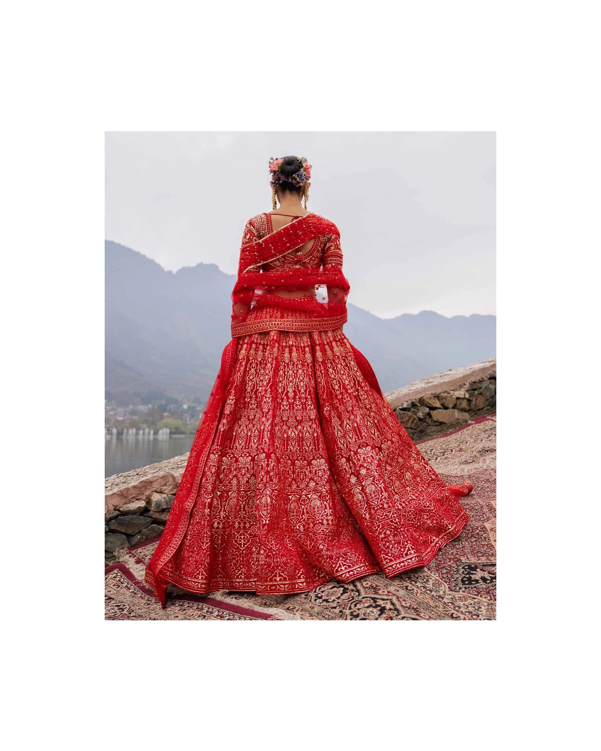 Ember Red Lehenga Set With Belt Finished And Tassels Detailing