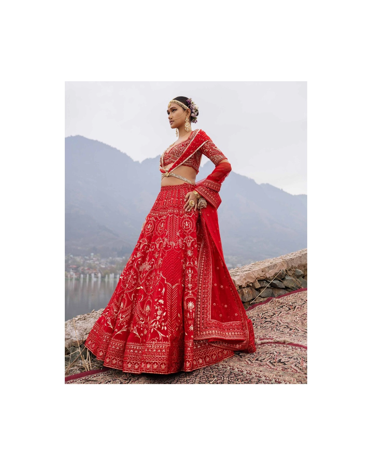 Ellison Red Lehenga Set Featuring Regal And Floral Motifs