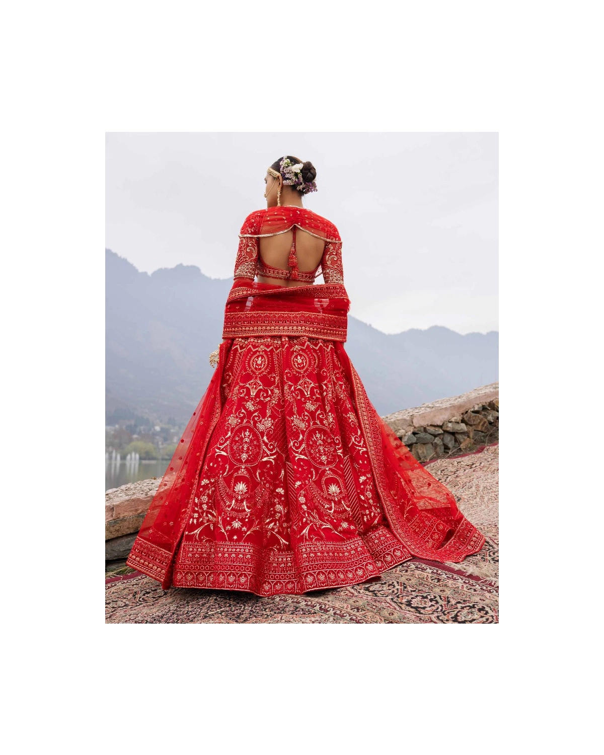 Ellison Red Lehenga Set Featuring Regal And Floral Motifs