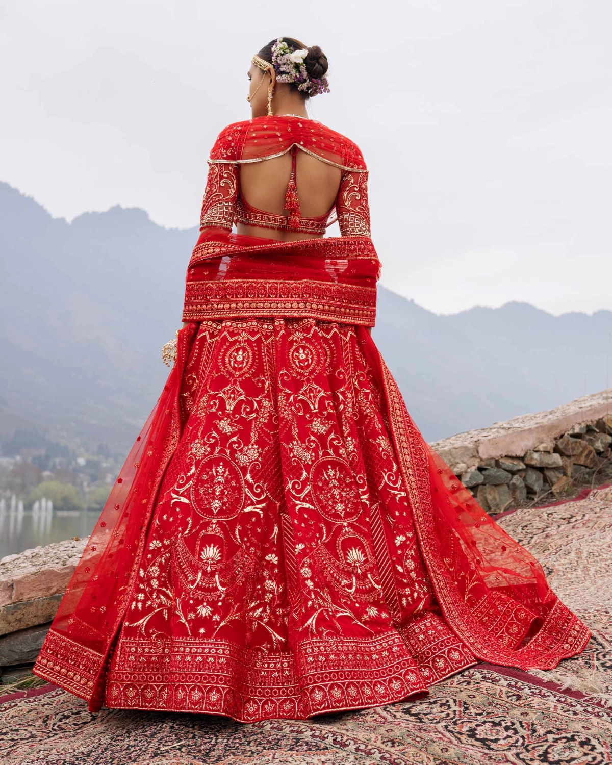 Ellison Red Lehenga Set Featuring Regal And Floral Motifs