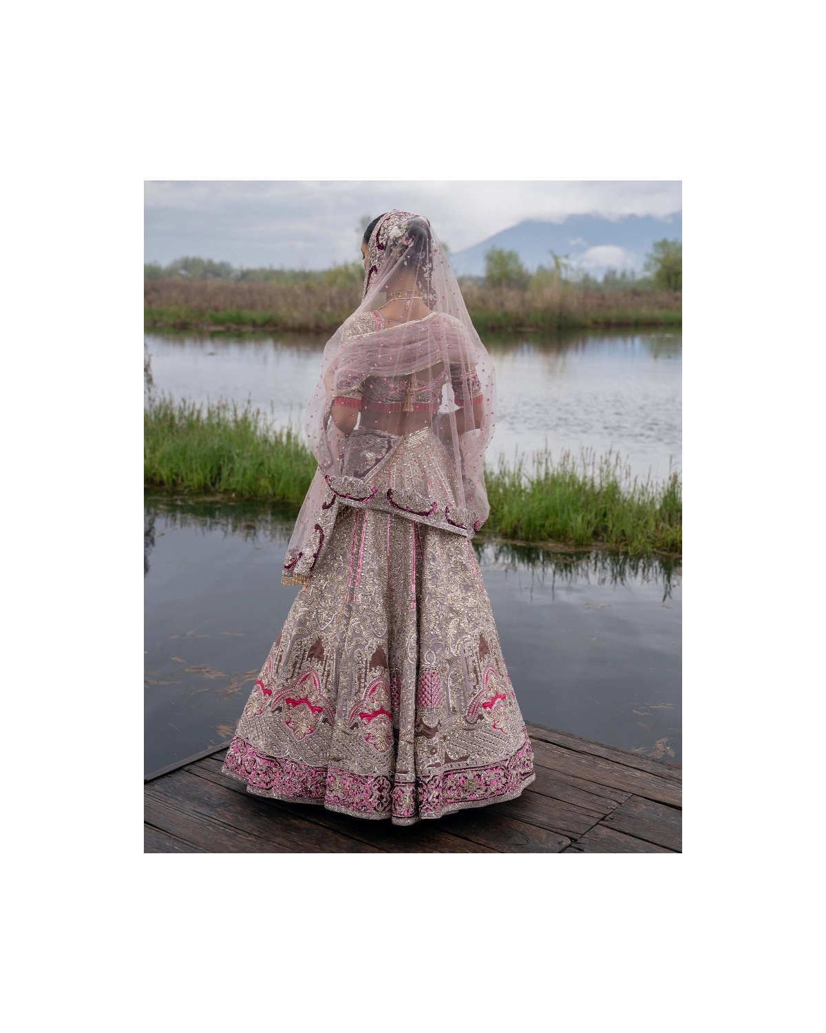 Janessa Cherry Blossom Pink-based, Multicoloured Lehenga Set
