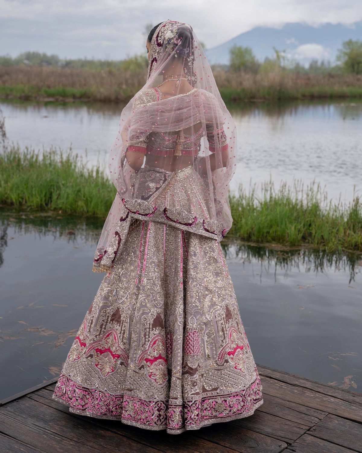 Janessa Cherry Blossom Pink-based, Multicoloured Lehenga Set