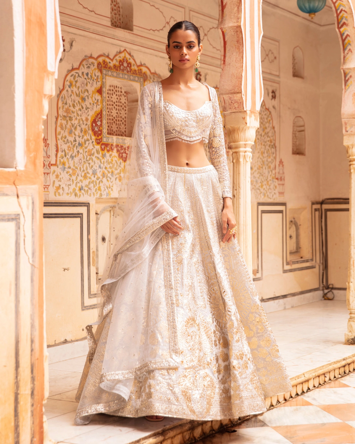 Greta Light Mauve-based, Golden Lehenga Set With Tassels