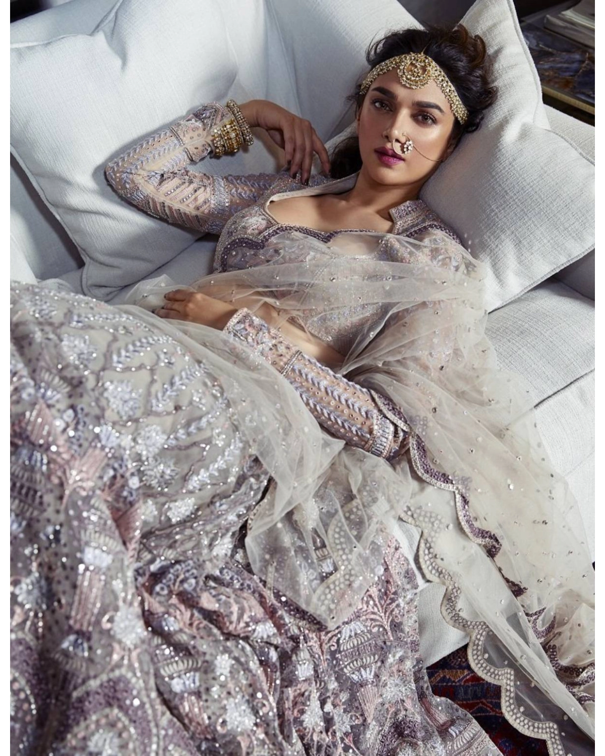 Aditi Rao Hydari Multicolour Embroidered Lehenga Set