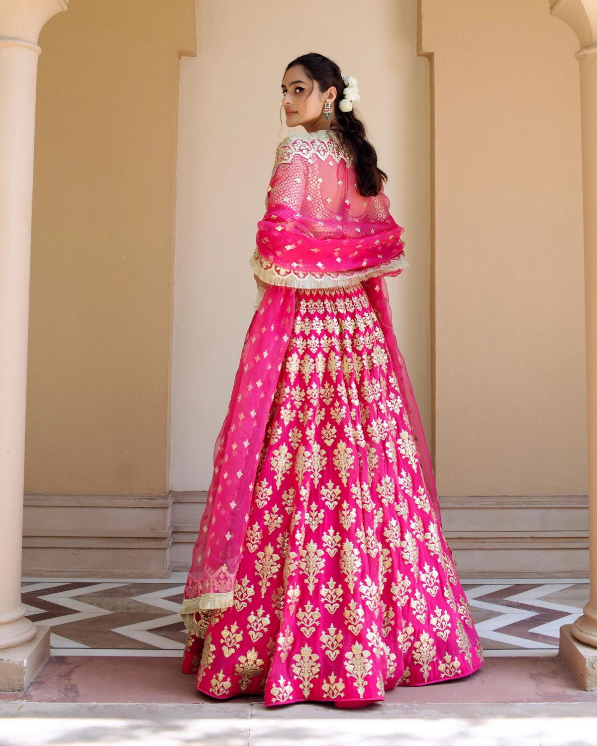 Reine Fuschia Pink Lehenga Set And Blouse