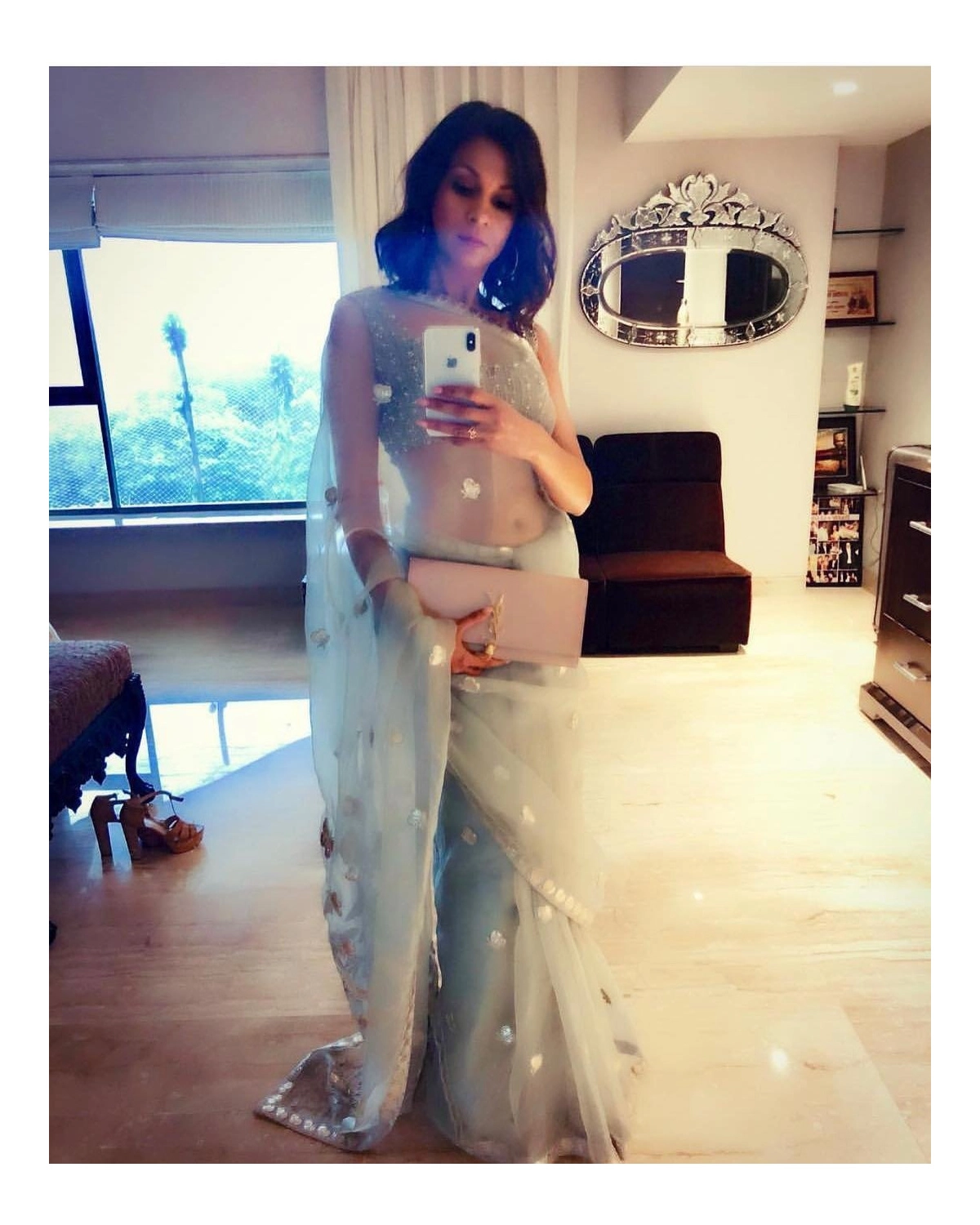 Anjula Acharia In  Saree