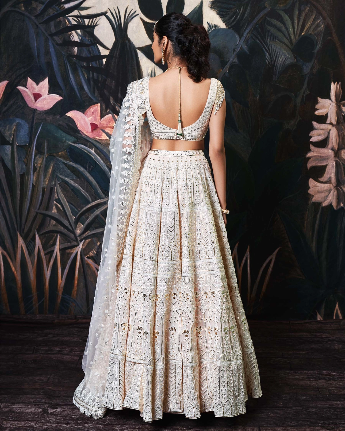Charlize Ivory Georgette Lehenga Set