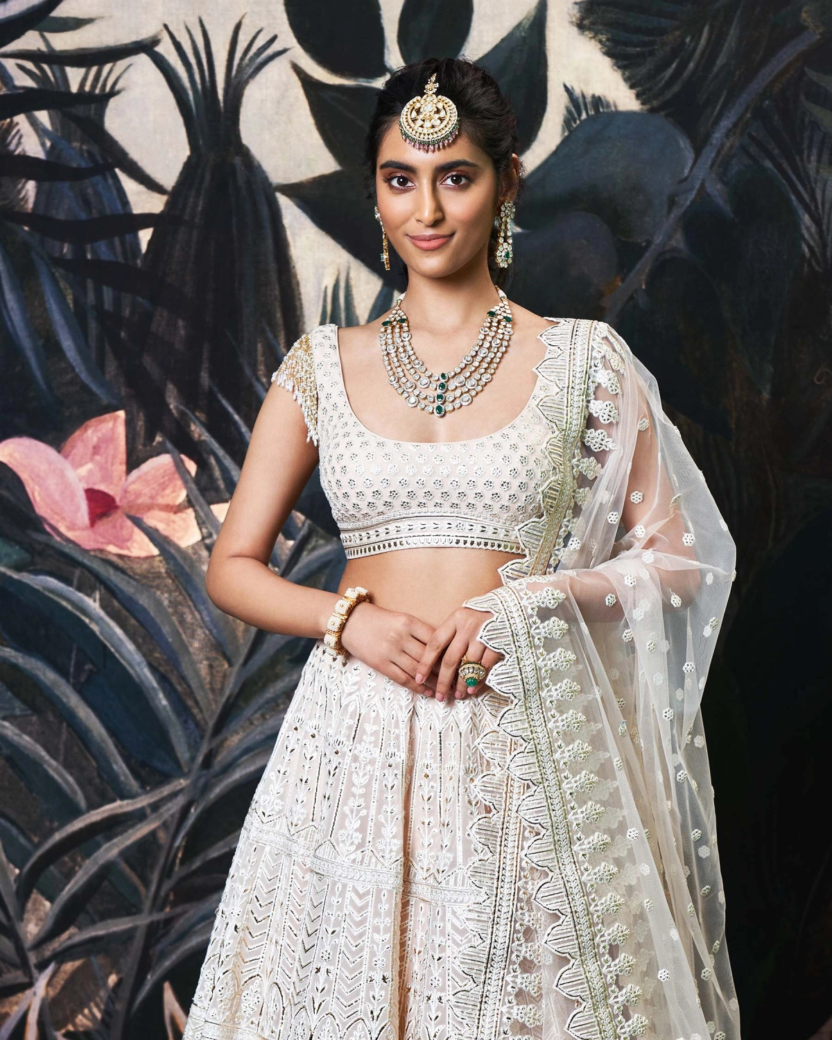 Charlize Ivory Georgette Lehenga Set