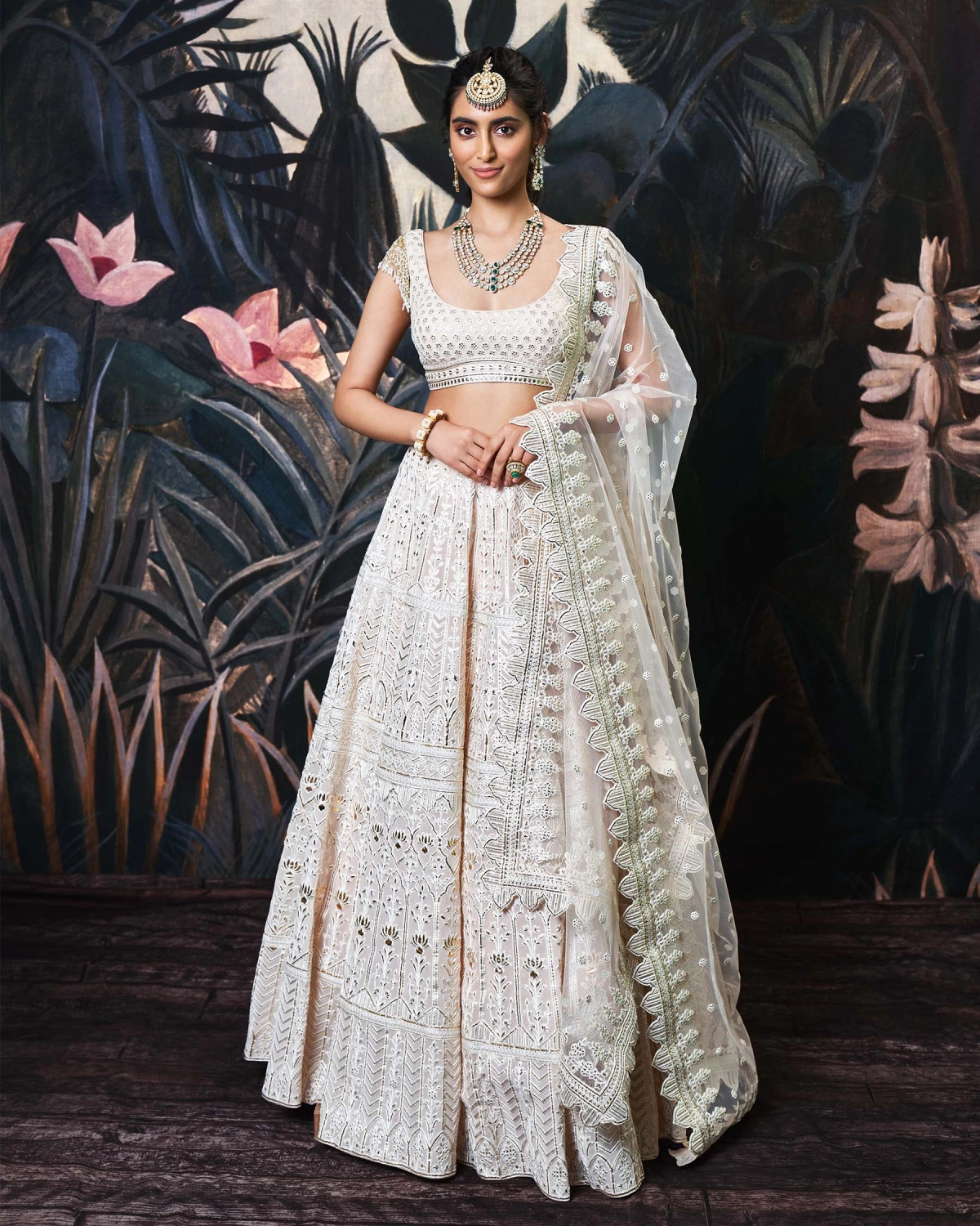 Charlize Ivory Georgette Lehenga Set