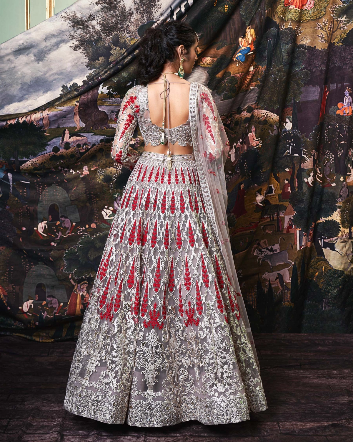 Daphne Mauve Tulle Lehenga Set