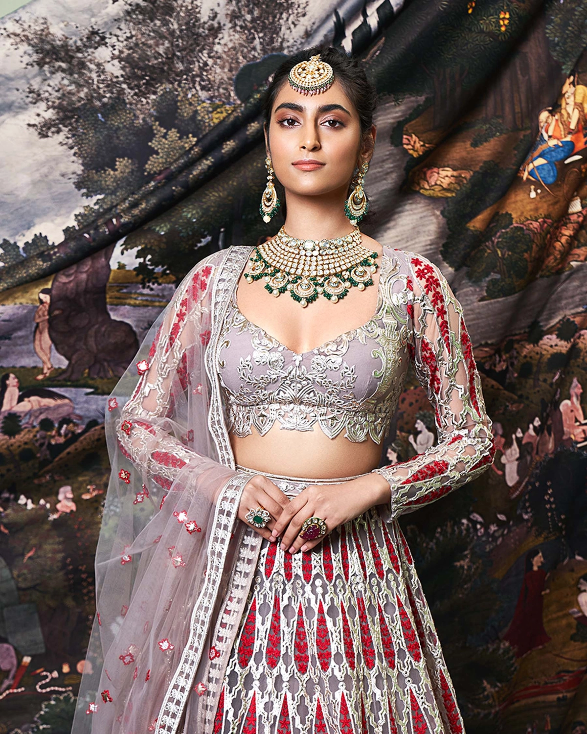 Daphne Mauve Tulle Lehenga Set