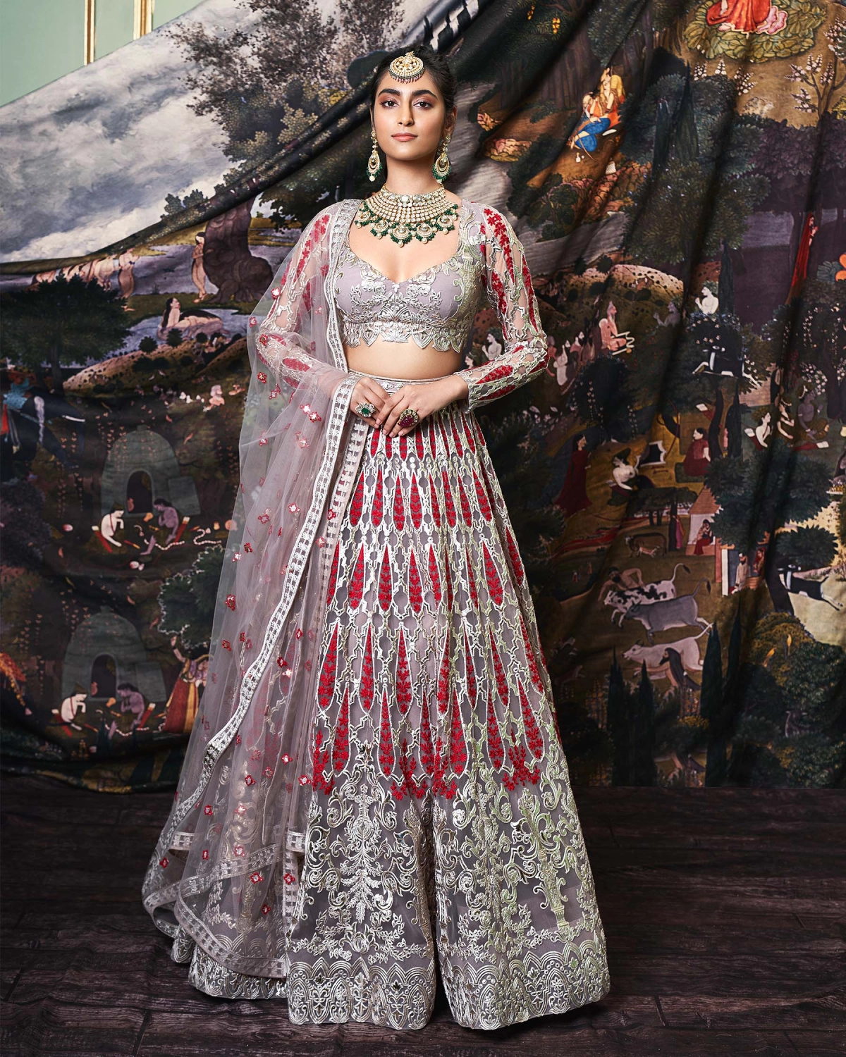 Daphne Mauve Tulle Lehenga Set