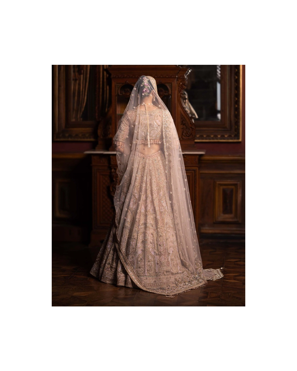 Agathe Dusty Rose Pink Lehenga Set Skirt Replete With Intricate Embroidery