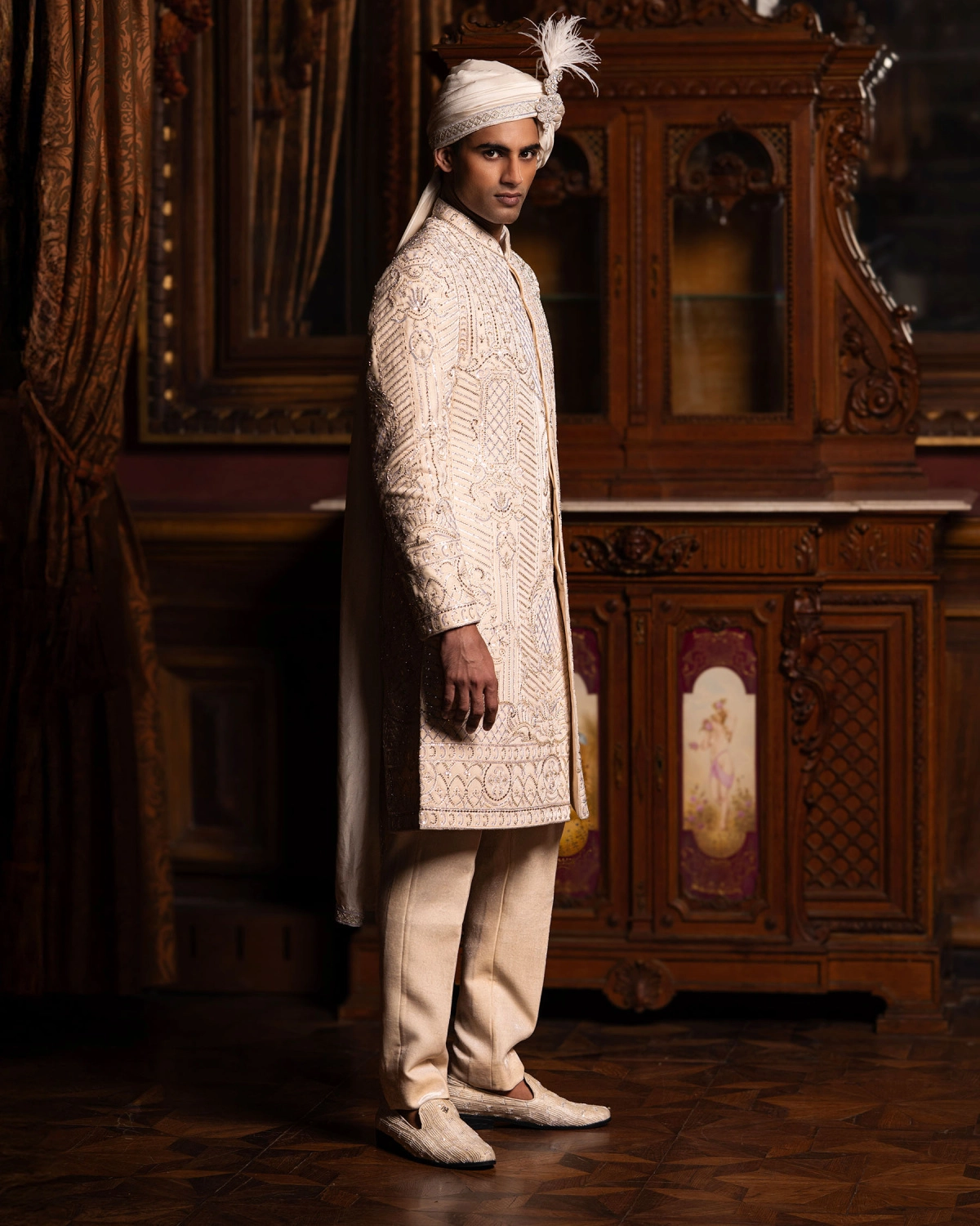 Jean Sherwani Set