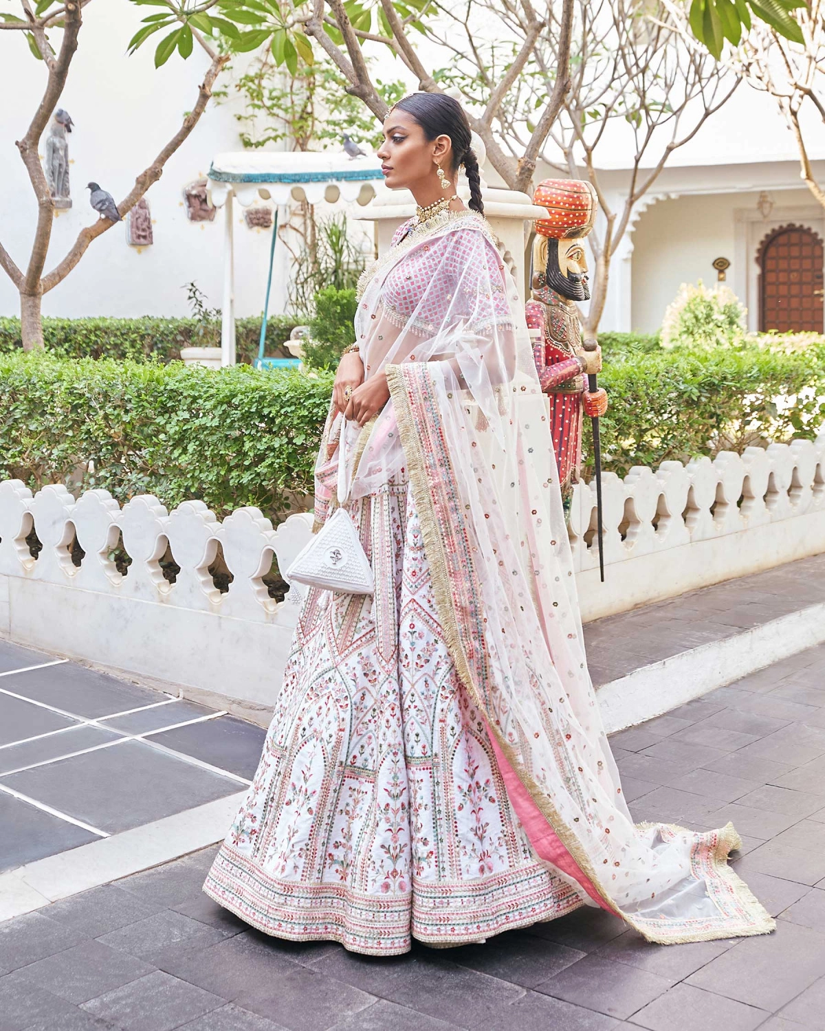 Eeksha Off-white Raw Silk Lehenga Set Embroidered With Tassel Details
