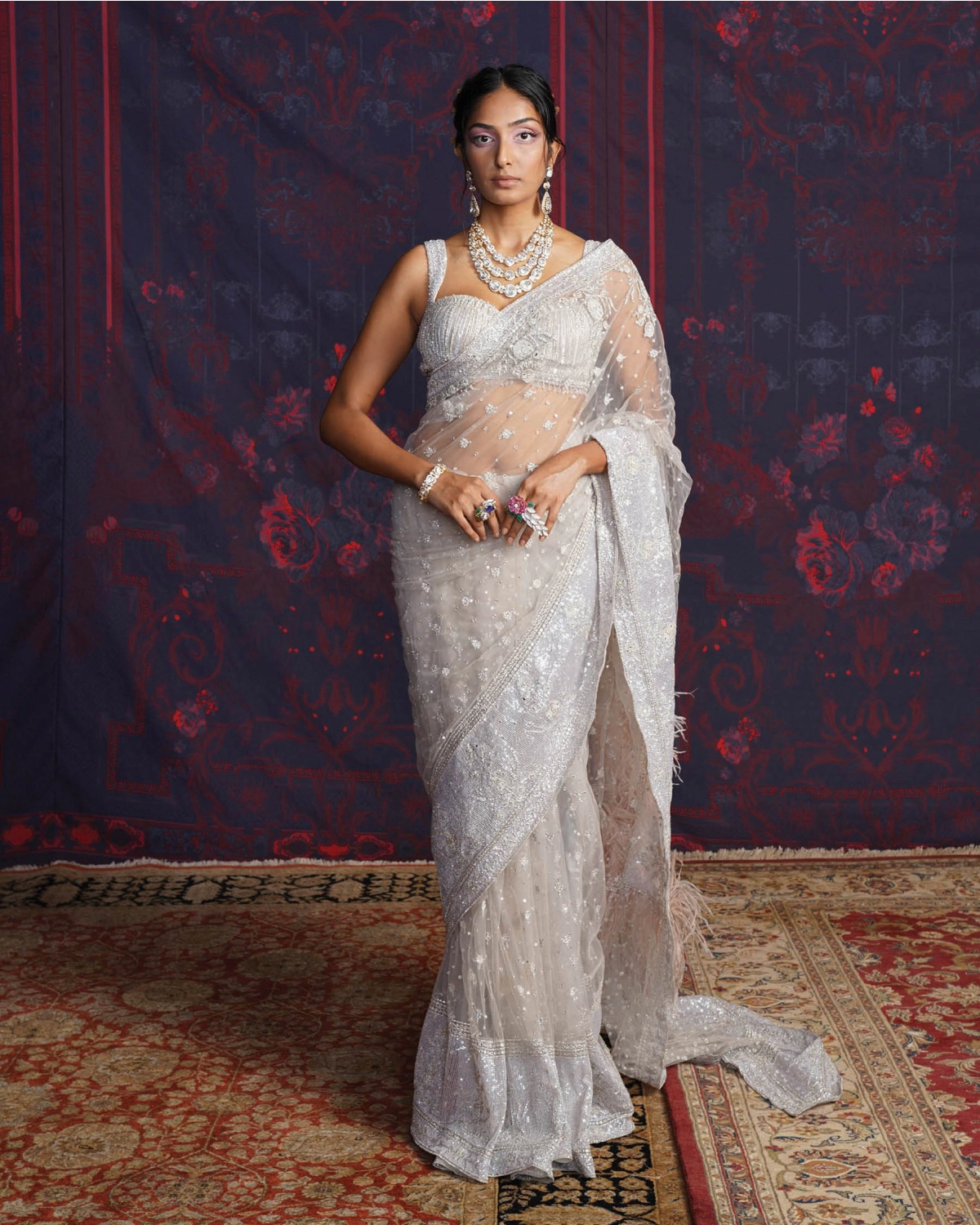 Paulina Silver Saree
