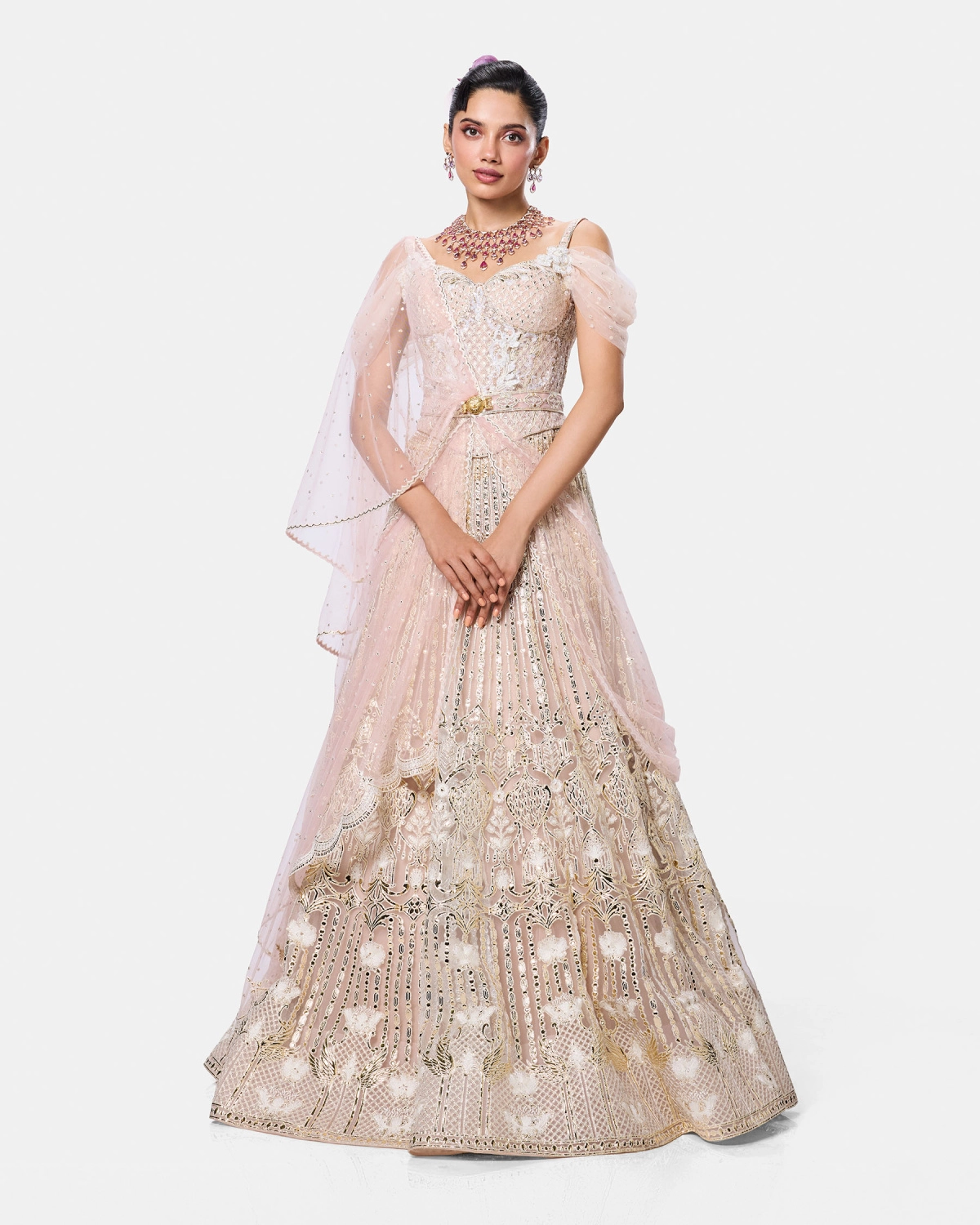 Ivory Celeste Lehenga