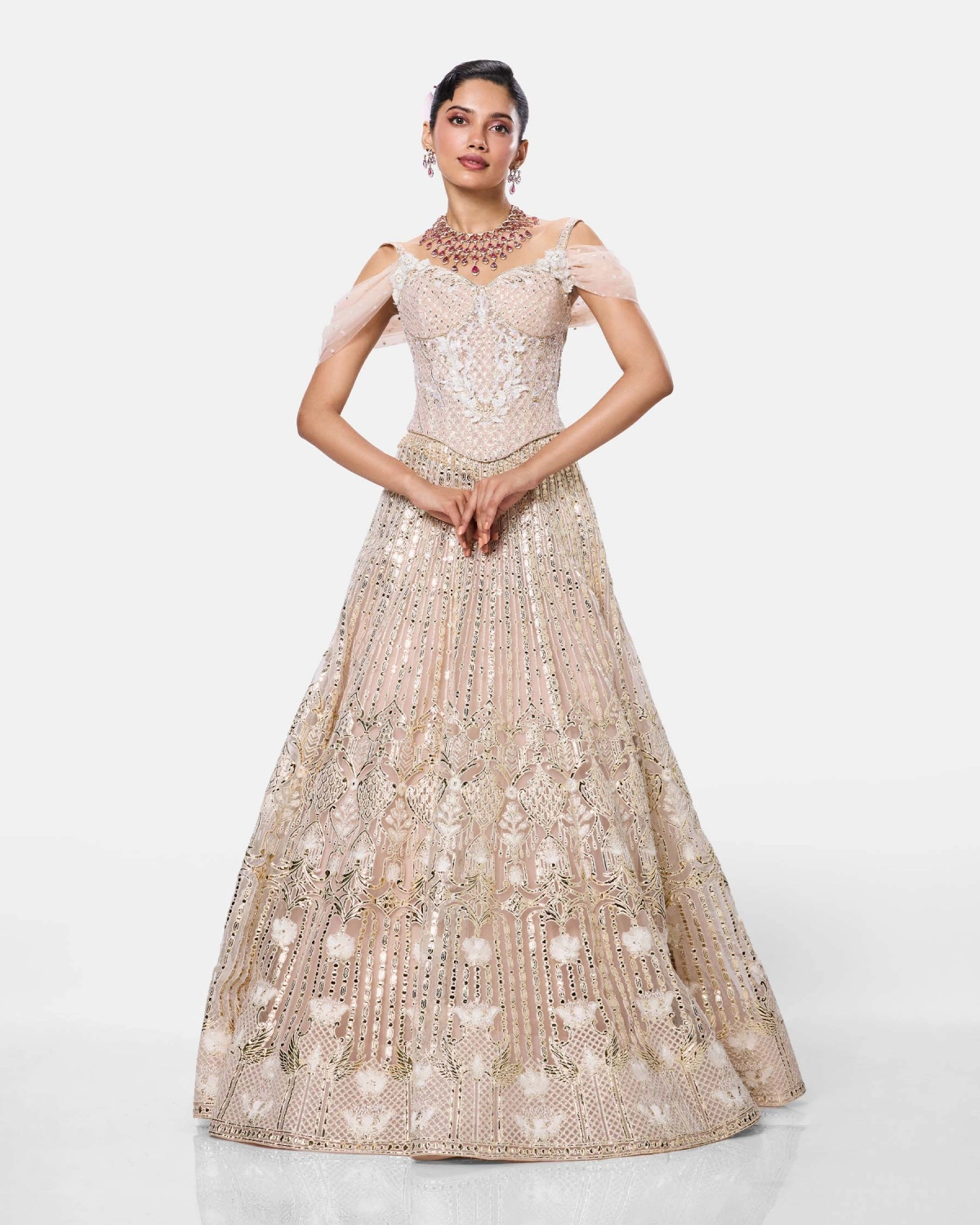Ivory Celeste Lehenga